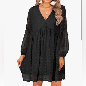 Black Long Sleeve Tunic Dress